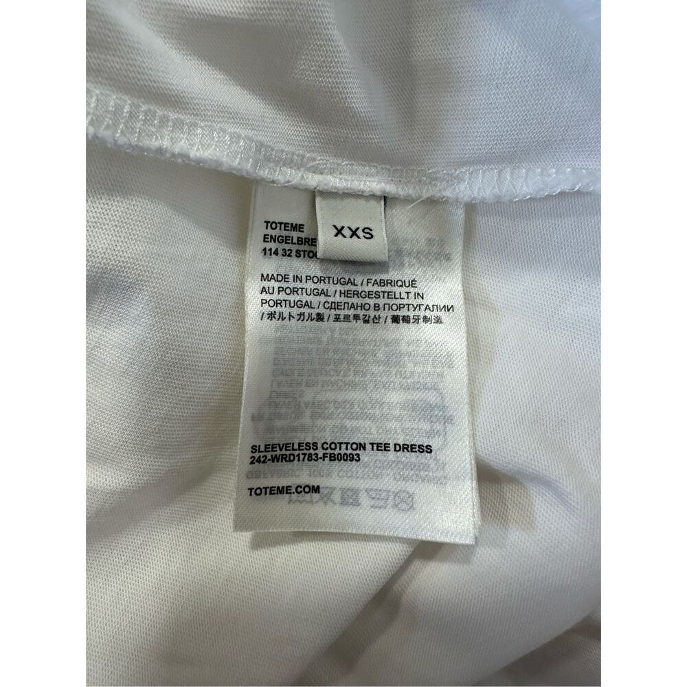 NWT Toteme Sleeveless Cotton Jersey Crew Neck Midi Tee Dress Off White XXS $290 - Picture 9 of 10